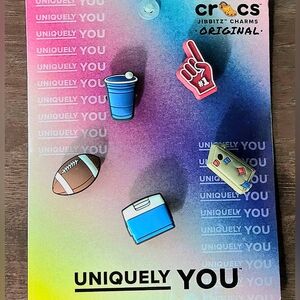 Crocs Football Tailgate Jibbitz Charms 5 Pack Uniquely You Cooler Foam Finger